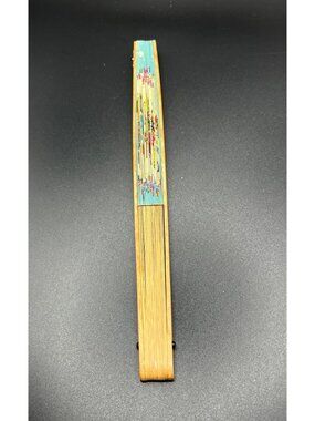 BOAC Folding Fan Colorful Illustrations People Landmarks Bamboo VTG Travel Memor